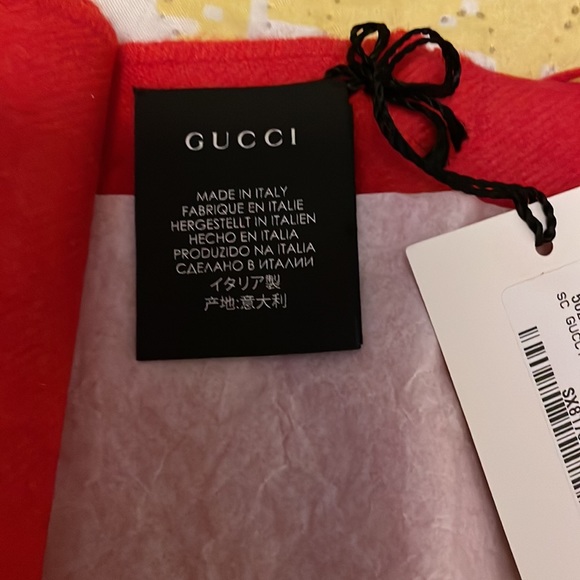 NWT Gucci embellished red scarf. - Picture 6 of 7